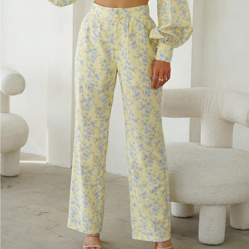 YELLOW THE LABEL- LOU LINEN PANTS- “BUTTER TOILE”
